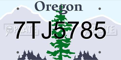 7TJ5785 Oregon License Plate