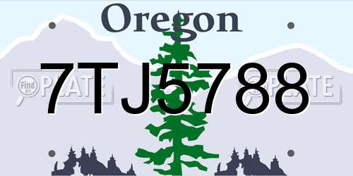 7TJ5788 Oregon License Plate