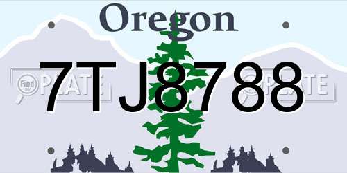 7TJ8788 Oregon License Plate