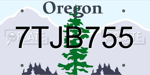 7TJB755 Oregon License Plate