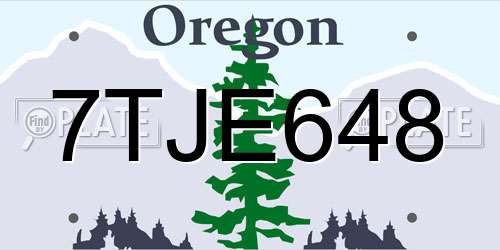 7TJE648 Oregon License Plate