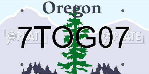7TOG07 Oregon License Plate