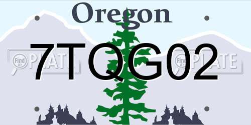 7TQG02 Oregon License Plate