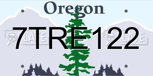 7TRE122 Oregon License Plate
