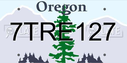 7TRE127 Oregon License Plate