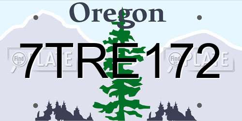 7TRE172 Oregon License Plate