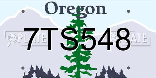 7TS548 Oregon License Plate