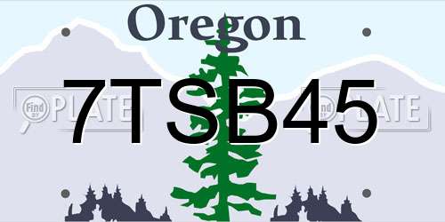 7TSB45 Oregon License Plate