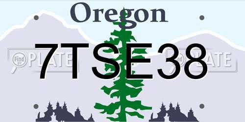 7TSE38 Oregon License Plate