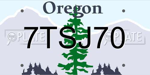 7TSJ70 Oregon License Plate