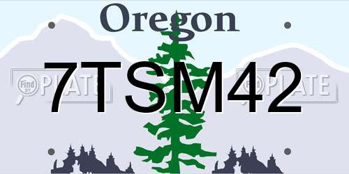 7TSM42 Oregon License Plate