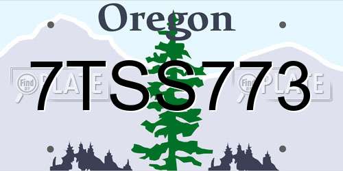 7TSS773 Oregon License Plate