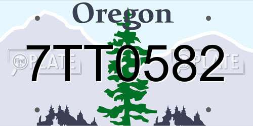 7TT0582 Oregon License Plate