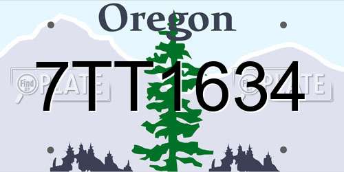 7TT1634 Oregon License Plate