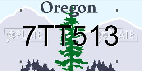 7TT513 Oregon License Plate