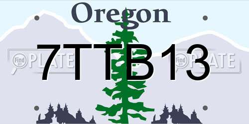 7TTB13 Oregon License Plate