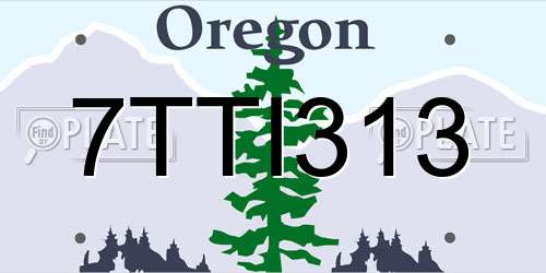 7TTI313 Oregon License Plate