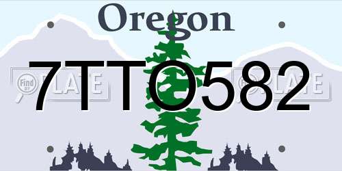 7TTO582 Oregon License Plate