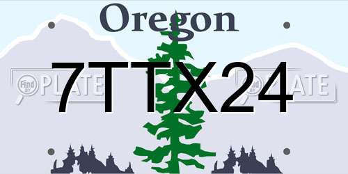 7TTX24 Oregon License Plate