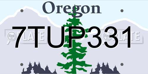 7TUP331 Oregon License Plate