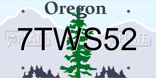 7TWS52 Oregon License Plate