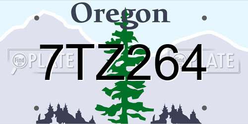 7TZ264 Oregon License Plate