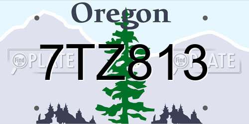 7TZ813 Oregon License Plate