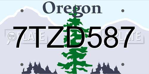 7TZD587 Oregon License Plate