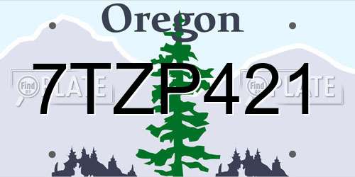 7TZP421 Oregon License Plate