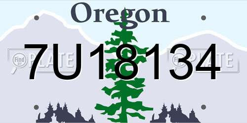 7U18134 Oregon License Plate