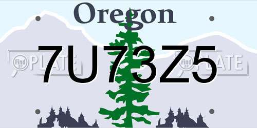 7U73Z5 Oregon License Plate
