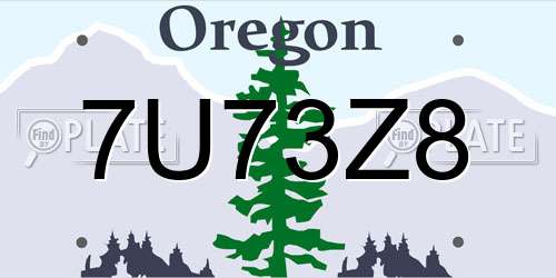 7U73Z8 Oregon License Plate
