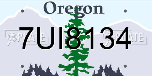 7UI8134 Oregon License Plate