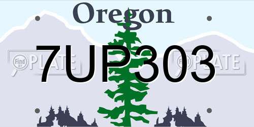 7UP303 Oregon License Plate