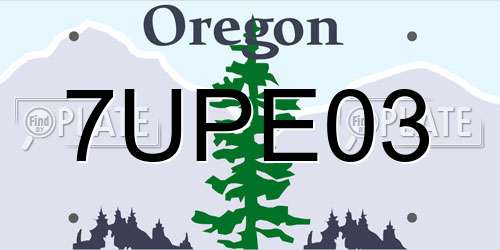 7UPE03 Oregon License Plate