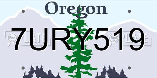 7URY519 Oregon License Plate