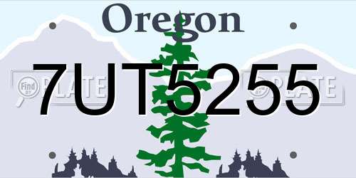 7UT5255 Oregon License Plate