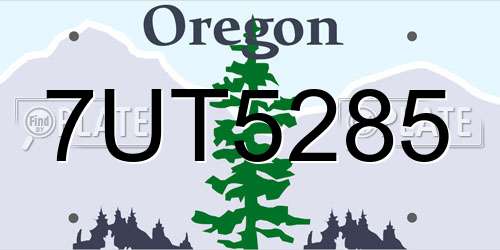 7UT5285 Oregon License Plate