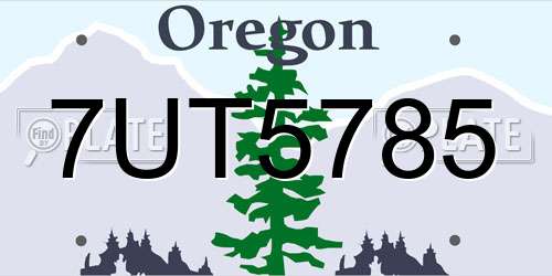 7UT5785 Oregon License Plate