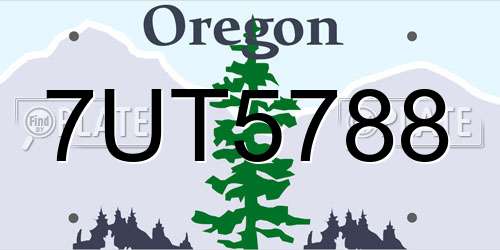 7UT5788 Oregon License Plate