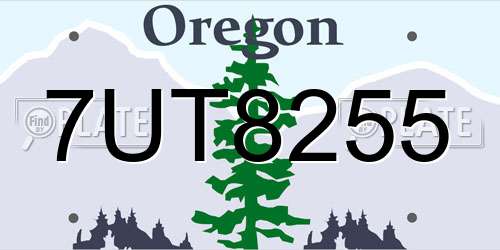 7UT8255 Oregon License Plate