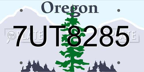 7UT8285 Oregon License Plate