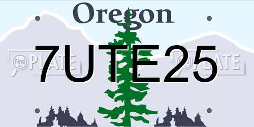 7UTE25 Oregon License Plate