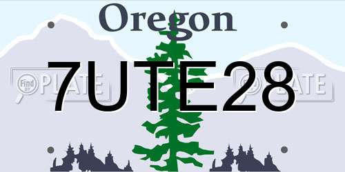 7UTE28 Oregon License Plate