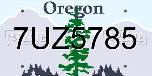 7UZ5785 Oregon License Plate