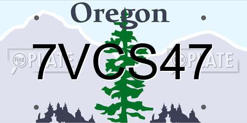 7VCS47 Oregon License Plate
