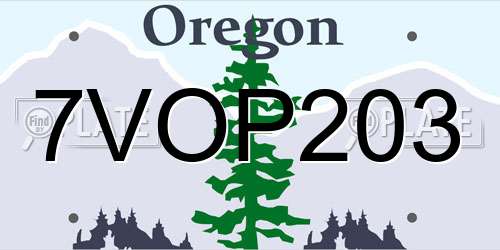 7VOP203 Oregon License Plate