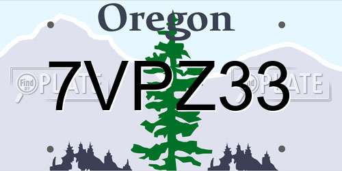 7VPZ33 Oregon License Plate