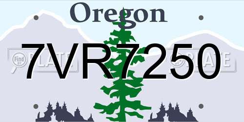 7VR7250 Oregon License Plate