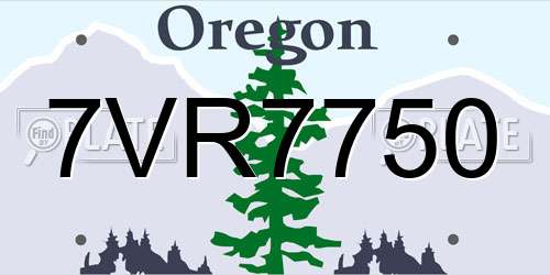 7VR7750 Oregon License Plate